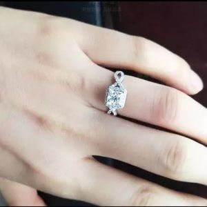 New 925 Sterling CZ Diamond Ring Size 7